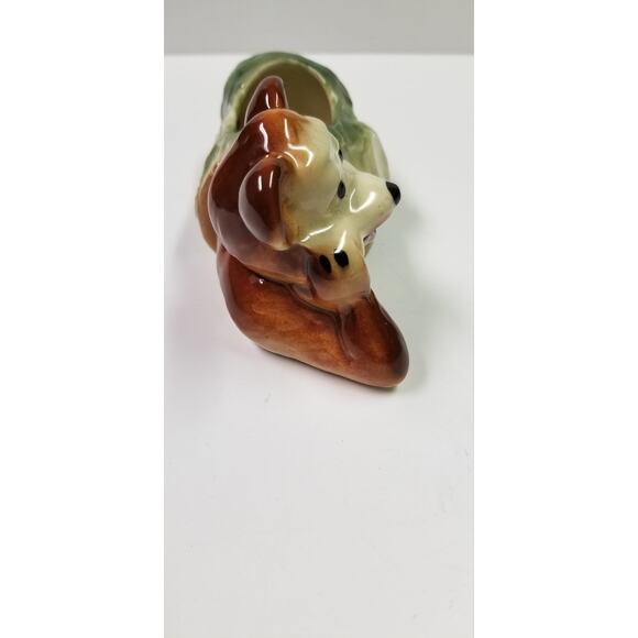 Vintage Bear in Log Succulent Planter, Ceramic Pottery, USA American Bisque - Picture 6 of 6